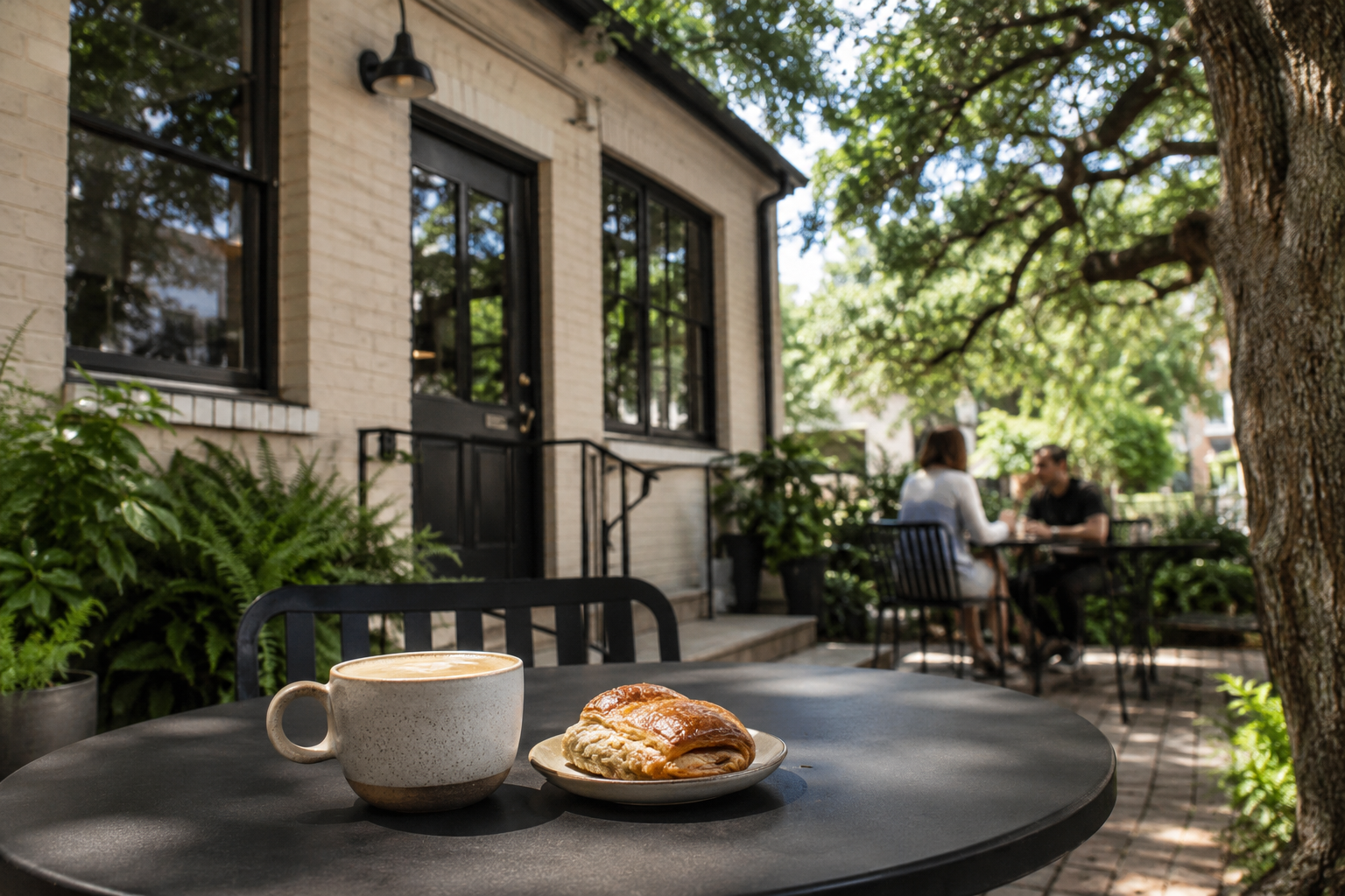 Coffee and pastries at a neighborhood cafe