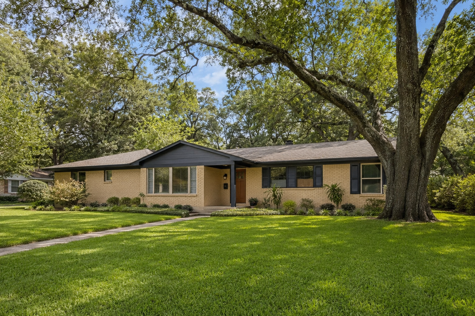Inviting home with landscaped front yard