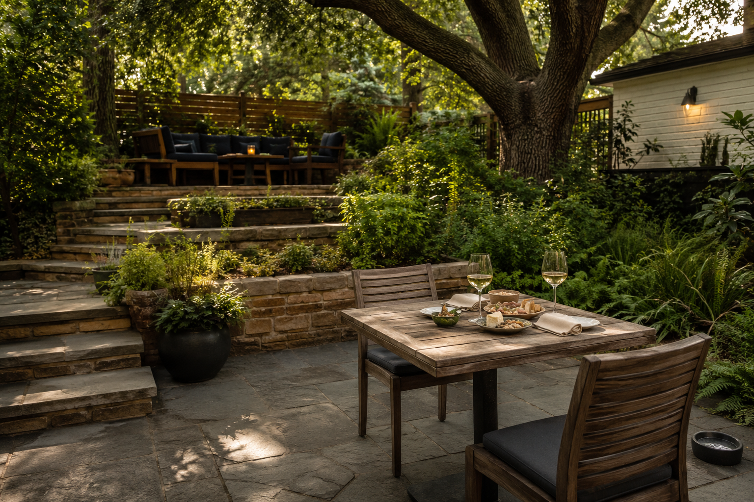 Wine and dinner in a neighborhood restaurant