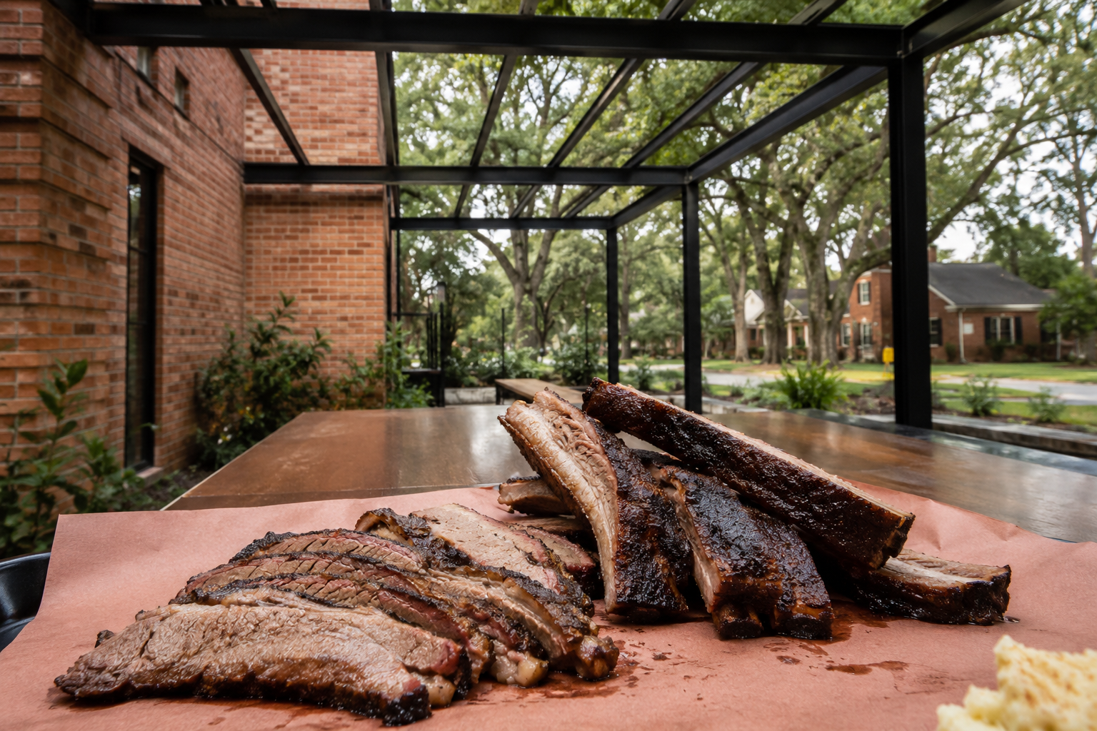 Smoked barbecue meats and classic Southern sides